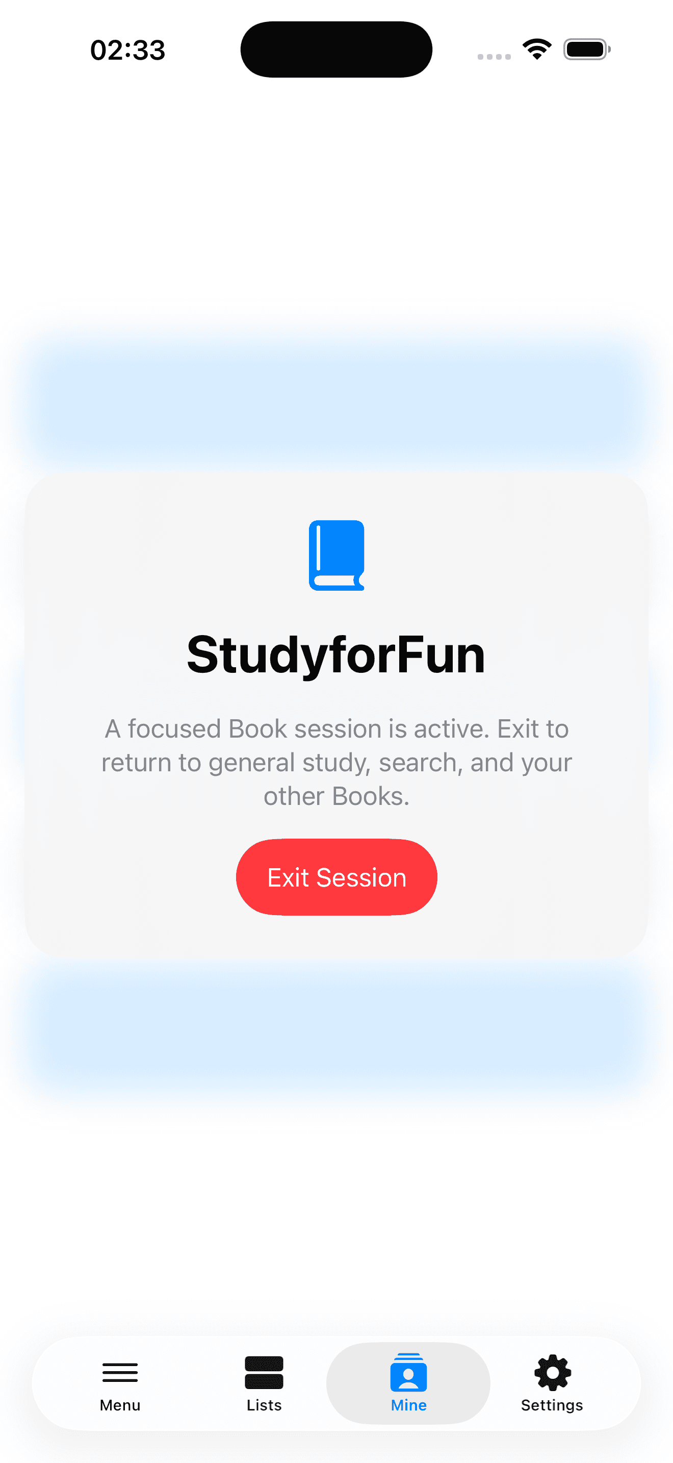 Parlang book study mode on iPhone